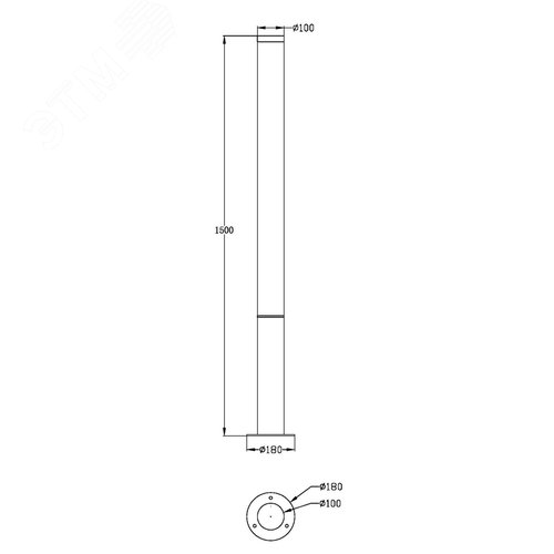 Светильник садово-парковый Outdoor Ginza IP 54 LED 50W 3000 K Черный - фото 3