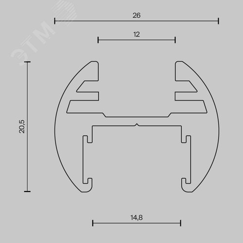 Шинопровод 3м подвесной круглый Basity черный - фото 6