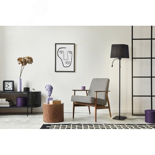 Светильник напольный (торшер) Farel E27х1х60W Черный - фото 5