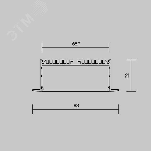 Профиль алюминиевый встраиваемый ALM-8832-S-2M - фото 5