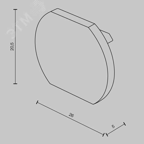 Заглушка для круглого шинопровода 2 шт. Basity черный - фото 4