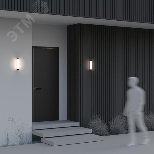 Светильник настенный (бра) Outdoor Rounge IP 54 LED 12W 3000 K Черный - фото 2