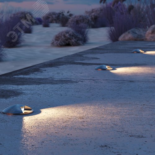 Светильник встраиваемый Outdoor Flash IP 67 LED 1W 3000 K Серебро - фото 2