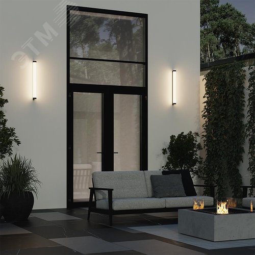 Светильник настенный (бра) Outdoor Rounge IP 54 LED 16W 3000 K Черный - фото 2