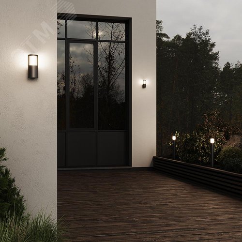 Светильник настенный (бра) Outdoor Alura IP 54 E27х1х35W Графит - фото 2