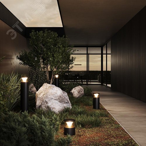 Светильник ландшафтный Outdoor Pyro IP 65 LED 21W 3000 K Черный - фото 2