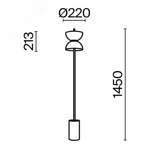 Светильник напольный (торшер) Kyoto LED 11W Золото и серый - фото 2
