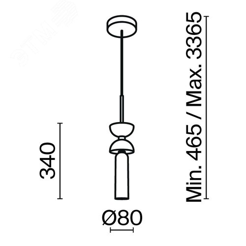 Светильник подвесной Kyoto G9х1х28W Черный - фото 2