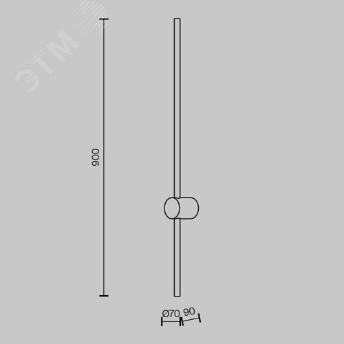 Светильник настенный (бра) Light stick LED 3000К 10Вт черный - фото 8