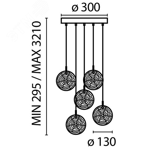 Светильник подвесной Frozen G4х5х5W Латунь - фото 2