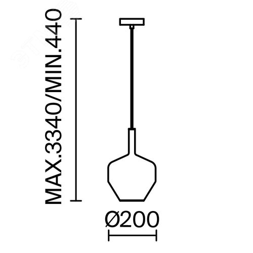 Светильник подвесной Duality E27х1х60W Черный - фото 2