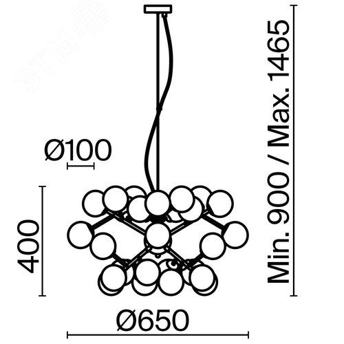 Светильник подвесной Dallas G9х24х28W Золото - фото 2