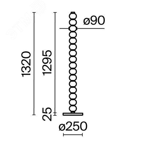 Светильник напольный (торшер) Amulet LED 33W Золото - фото 2