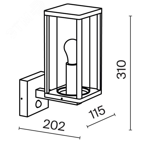 Светильник настенный (бра) Outdoor Cell IP 65 E27х1х15W Графит - фото 2