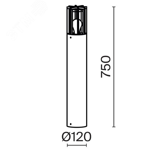 Светильник ландшафтный Outdoor Barrel IP 54 E27х1х15W Графит - фото 2