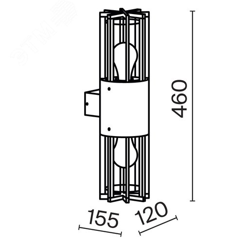 Светильник настенный (бра) Outdoor Barrel IP 54 E27х2х15W Графит - фото 2