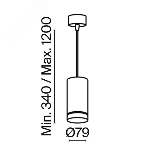 Светильник подвесной Orlo LED 12W Черный - фото 2