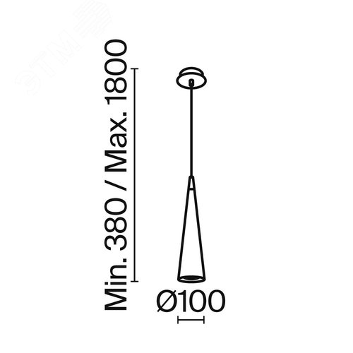 Светильник подвесной Nevill GU10х1х10W Черный - фото 2