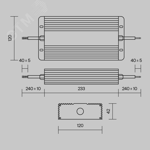 Источник напряжения 48В 400Вт IP67 PSL008 (арт PSL008-400W-48V-IP67) - фото 6
