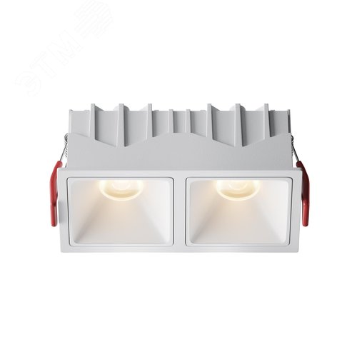 Светильник встраиваемый Downlight Alfa LED 3000K 10Вт 50 град IP20 CRI90 Белый двойной квадрат 52х126х65мм 1950Лм - фото 1
