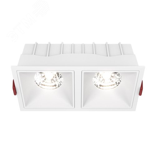 Светильник встраиваемый Downlight Alfa LED 4000K 2x15Вт 36 град IP20 CRI90 Белый двойной квадрат 63х167х85мм 2500Лм - фото 1