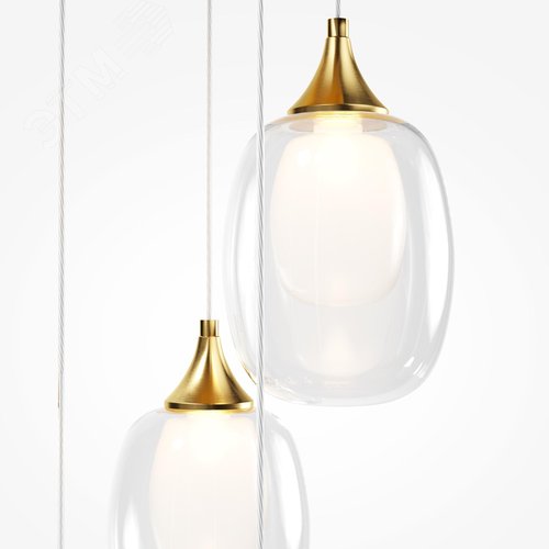 Светильник подвесной Aura E14х8х40W Латунь - фото 2