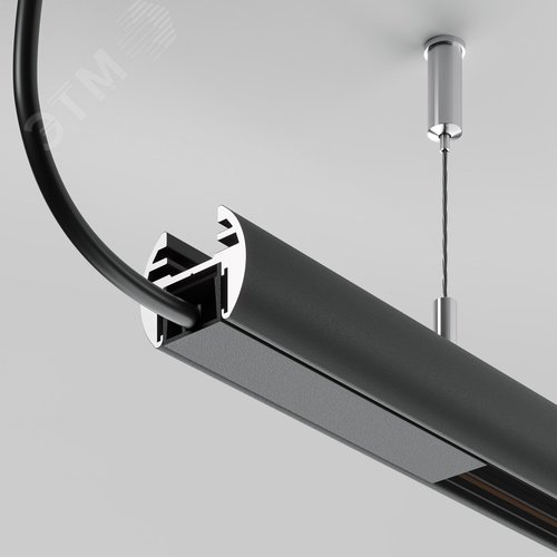 Шинопровод 3м подвесной круглый Basity черный - фото 2