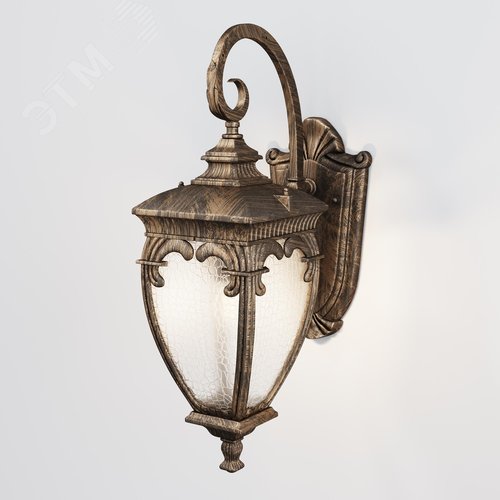 Светильник настенный (бра) Outdoor Fleur IP 44 E27х1х60W Черный с Золотом - фото 2