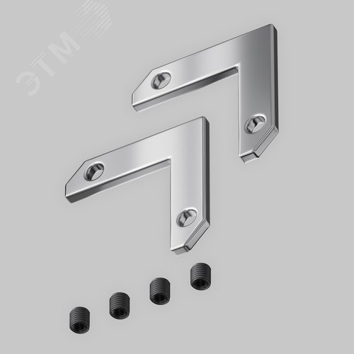 Комплект уголков 90 град горизонтальных (2 соединителя + 4 винта) для профиля в натяжной потолок - фото 2