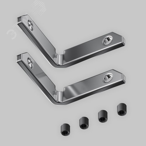 Комплект уголков вертикальных (2соединителя + 4 винта) для профиля - фото 2