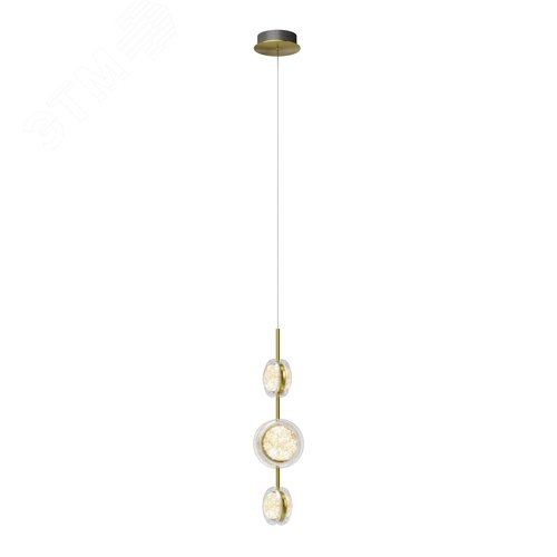 Светильник подвесной Pharao LED 21W Черный и Латунь - фото 1