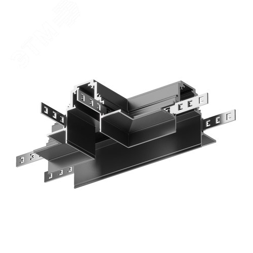 Коннектор Т-образный Gravity встраиваемый черный - фото 1