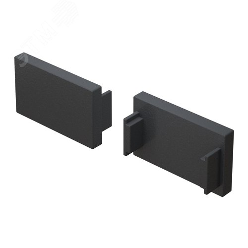 Заглушка для накладного/встраиваемого шинопровода 2 шт. Basity черный - фото 1