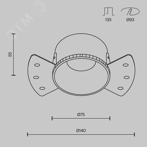 Светильник встраиваемый Share под лампу GU10 1x10Вт белый - фото 7