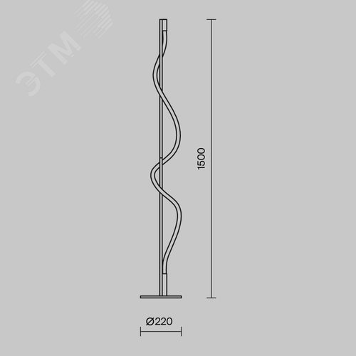 Светильник напольный (торшер) Tau LED 15W Черный - фото 2