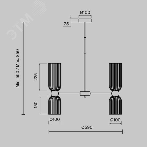 Светильник подвесной Antic E14х10х40W Золото - фото 2
