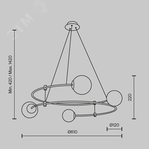 Светильник подвесной Balance G9х4х40W Золото - фото 2