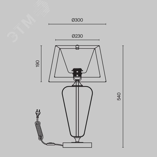 Светильник настольный Verre E27х1х40W Хром - фото 2