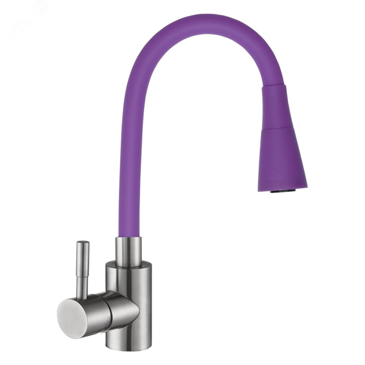 Изображение товара Смеситель для кухни АНТЕЙ с силиконовым изливом фиолетовый