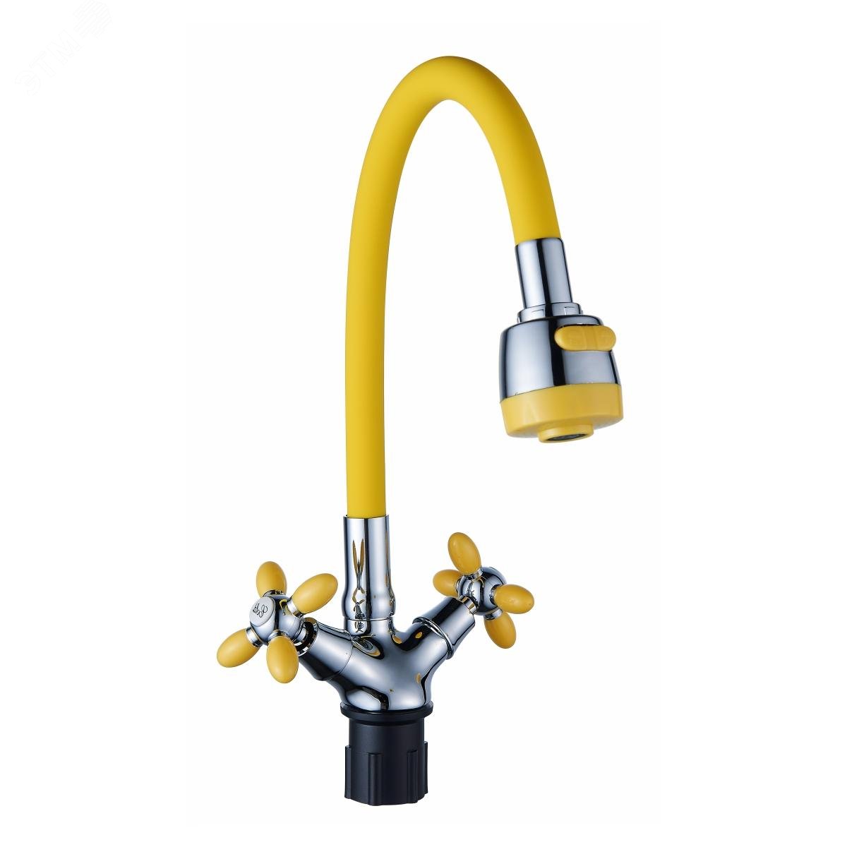Изображение товара Смеситель для кухни Радуга 5770712 с желтым силиконовым изливом