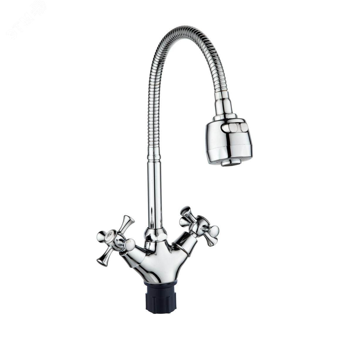 Изображение товара Смеситель для кухни АНТЕЙ Луч хром с высоким гибким изливом