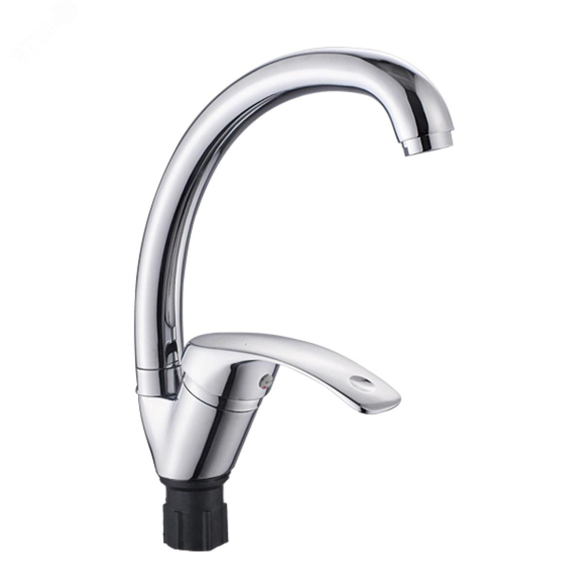 Изображение товара Смеситель для кухни шаровый с высоким изливом и поворотом 360 градусов Антей Европа хром