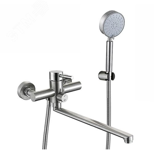 Изображение товара Смеситель для ванны шар. L-30см, с переключателем душа Руда нержавеющая сталь 227010 АНТЕЙ (шт)