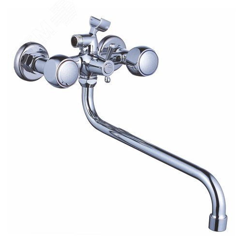 Изображение товара Смеситель для ванны с 2-мя рукоятками S-30, с переключателем душа (шт)