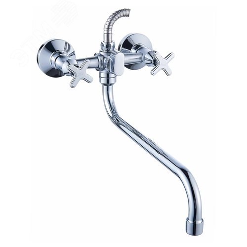 Изображение товара Смеситель для ванны с 2-мя рукоятками S-35, с переключателем душа (шт)