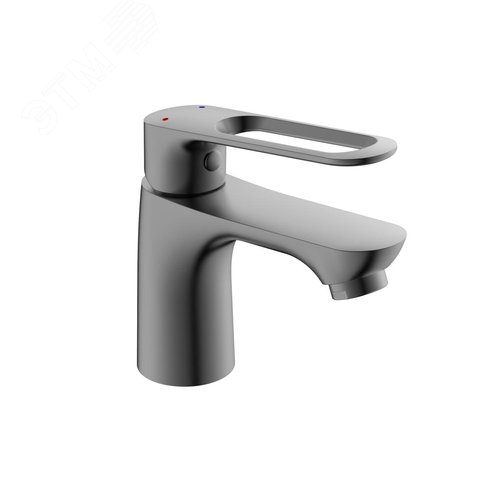 Изображение товара Смеситель для умывальника шаровый крепеж гайка, цвет серый матовый (шт)