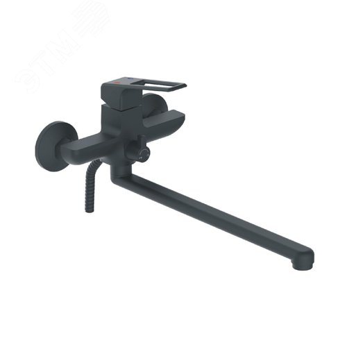 Изображение товара Смеситель для ванны шаровый L-30см, с переключателем душа черный матовый Турмалин 413535 d25 АНТЕЙ (шт)