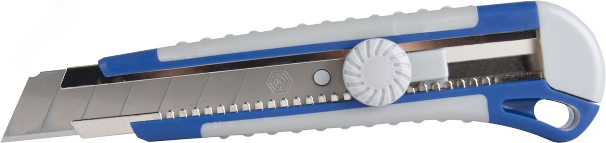 Изображение товара Технический нож с лезвием 25 мм двухкомпонентный корпус металлическая направляющая