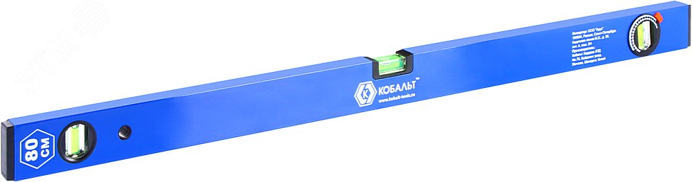 Изображение товара Строительный магнитный уровень Комфорт 800 мм с тремя глазками и поворотным