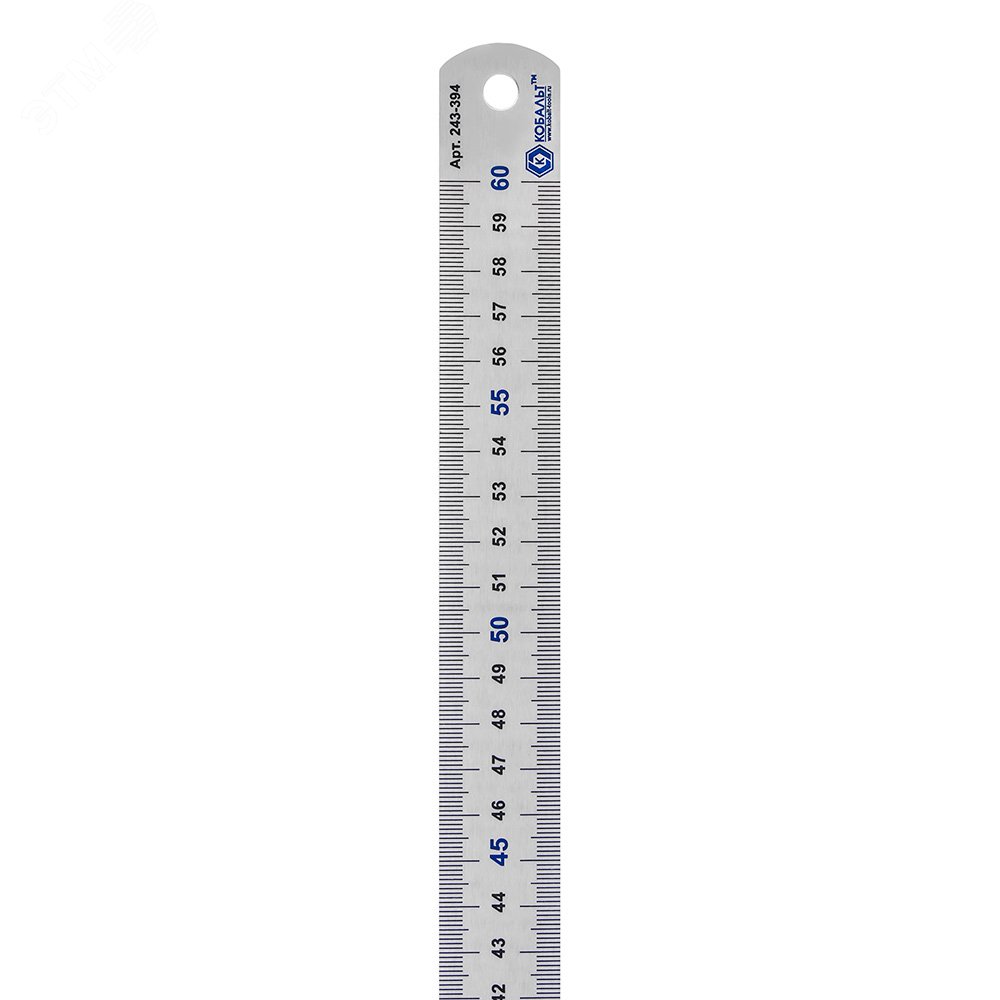 Изображение товара Линейка для разметочных работ 600 х 28 х 0.7 мм из нержавеющей стали КОБАЛЬТ